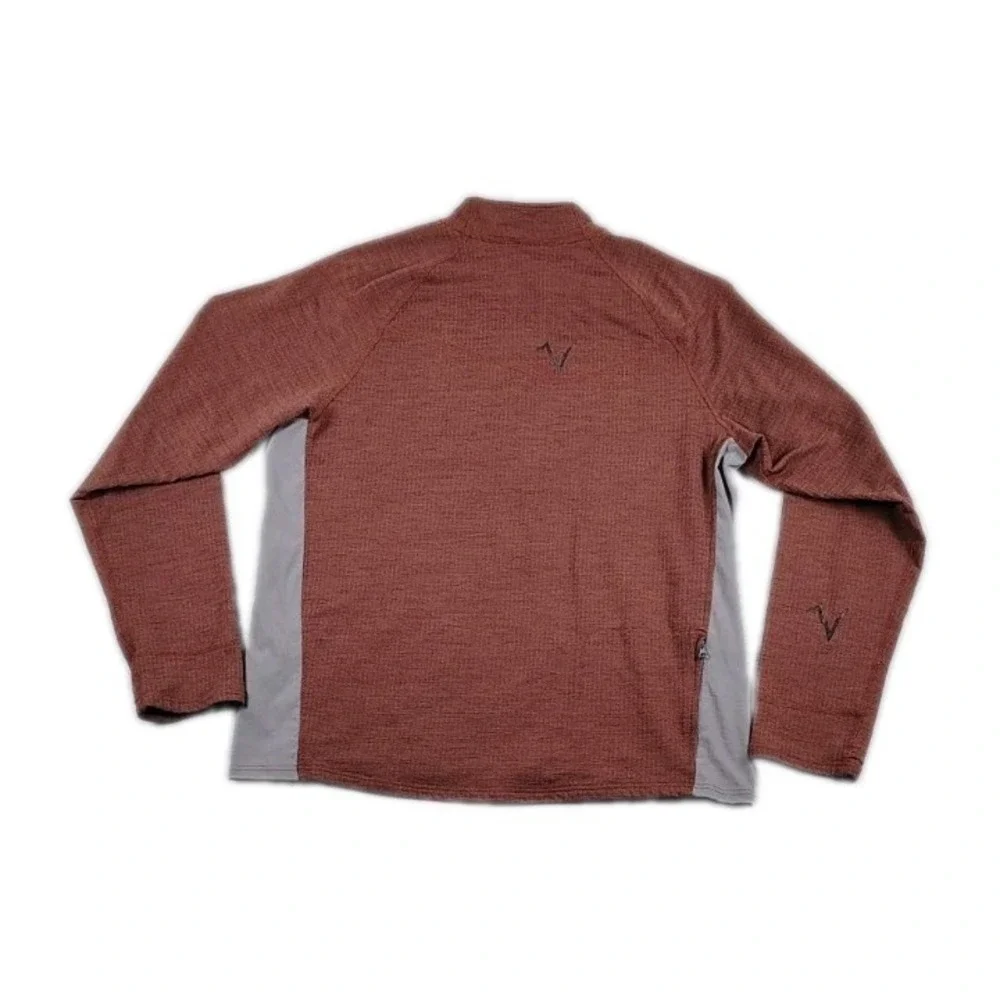VOORMI Merino Wool Mock Neck 1/4 Zip Pullover USA Thermal Midlayer Mens XL